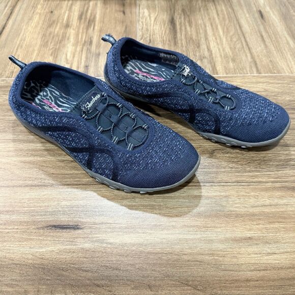 Skechers Women's Size 10 Relaxed Fit Air Cooled Memory Foam Slip On Navy Blue - Picture 1 of 8